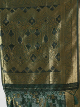 Kavvya Bottle Green Soft & Lightweight Kora Organza Weaving Silk Saree - KAVVYA